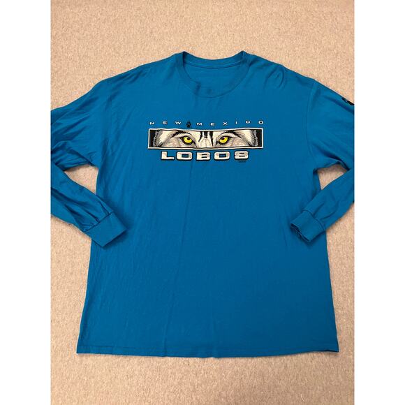 New Mexico Lobos Shirt Men's 2XL Blue Long Sleeve Activewear Training Sweatshirt - Picture 1 of 7